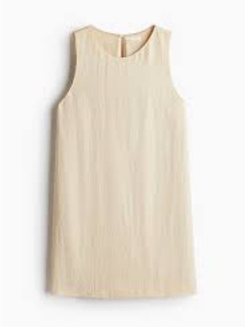 H&M Sleeveless Linen Shift Dress Light Beige/ Yellow size Small